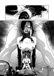 1boy ass beast_anime bisected breasts comic cum cum_in_pussy death end_page eyes_rolling_back female female_death guro leaking_cum male multiple_deaths multiple_girls muscular_male penis reverse_blowjob straight