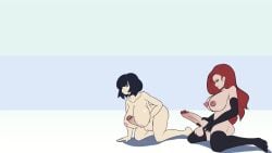 2d 2futas animated big_penis chalk_(artist) convulsions cum cumshot death deathgasm double_kill futa_death futa_only futanari guro large_breasts leggings masturbation moaning orgasm sound tagme video