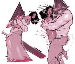 1boy1girl belly_bulge big_breasts breast_grab breasts bulging_belly caught deep_penetration dominant dominant_male domination female fucked_from_behind fucked_into_submission fucked_senseless fucked_silly grabbing grabbing_another's_breast grabbing_breasts groping groping_breasts heart-shaped_pupils large_breasts male maledom pyramid_head silent_hill silent_hill_2 size_difference size_play stand_and_carry_position standing standing_sex straight_sex submission submissive submissive_female terubossu