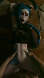 jinx (league of legends) from arcane by arawaraw