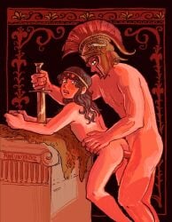 achilles achilles_(mythology) anal anal_sex angevinyaoiz blasphemy gay gay_sex greek_mythology helm helmet homosexual homosexual_sex male older_male older_penetrating_younger on_altar raped sword troilus_(mythology) trojan_war yaoi younger_male