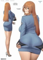ass_grab big_ass big_breasts big_butt blonde_female blonde_hair coffee command_and_conquer eva_mckenna girls'_frontline horny_female springfield_(girls'_frontline) touching_ass