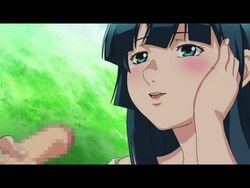 1boys 1femboy androgynous animated black_hair blush censored crossdressing femboy gif girly green_eyes handjob male male_only natsuki_(natsuyasumi.) natsuyasumi otoko_no_ko otokonoko penis trap yaoi yuu_(natsuyasumi.)