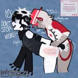 chance_(forsaken) clothed_sex cum_in_pussy cum_inside cuntboy cuntboy/male forsaken_(roblox) intersex pussy roblox robloxian scars self_upload selfharm_scars strawpage_request transmasc two_time_(forsaken) vaginal_sex