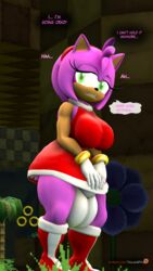 1futa 2017 3d amy_rose anthro balls big_balls big_breasts big_bulge black_nose breasts bulge clothing dickgirl dress english_text eyelashes furry futa_only futanari gloves green_eyes hedgehog hi_res huge_balls huge_bulge huge_cock hyper hyper_balls intersex mammal panties solo sonic_(series) tahlian text underwear video_games worried