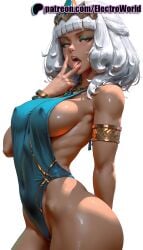 1girls 2025 ai_generated armlet artist_name ass bangs big_ass blunt_bangs breasts bust chest child_bearing_hips covered_nipples curvaceous curvaceous_ass curvaceous_body curvaceous_female curvaceous_figure curvaceous_hips curvaceous_thighs curvy curvy_ass curvy_body curvy_female curvy_figure curvy_hips curvy_thighs dark-skinned_female dark_skin dat_ass electroworld female hi_res high_quality high_resolution highres large_ass league_of_legends licking_finger long_hair one-piece_swimsuit patreon patreon_username qiyana_yunalai sideboob simple_background solo stable_diffusion suggestive suggestive_gesture suggestive_look suggestive_pose thick thick_ass thick_butt thick_hips thick_legs tongue tongue_out voluptuous voluptuous_female waifu watermark white_background