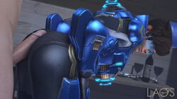 3d alternate_costume animated ass big_ass buttjob cadet_oxton chronal_accelerator clothed clothed_female_nude_male erection female garrison_cap harness human laosduude male no_sound overwatch penis source_filmmaker straight tracer video