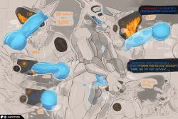 animal_genitalia animal_penis anthro anthro_on_anthro anthro_penetrated anthro_penetrating anthro_penetrating_anthro big_penis blue_penis bodily_fluids canine_genitalia canine_penis dialogue dragon duo erection fellatio fur genitals hi_res huge_cock knot machine male male/male male_anthro male_penetrated male_penetrating male_penetrating_male muscular muscular_anthro muscular_male mythological_creature mythological_scalie mythology nick7005 oral orange_mouth penetration penile penis plap protogen robot robotic saliva scalie sex synth_(vader-san) vein veiny_penis