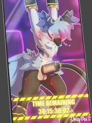 absurd_res animal_genitalia animal_penis anthro balls blush blush_lines bound braixen canine_genitalia canine_penis chest_tuft collar davyboi ear_piercing encasement fluffy fluffy_chest fluffy_ears fluffy_tail fucking_machine gag gagged gagged_talk generation_6_pokemon genitals hair hi_res imprisoned locked_up looking_pleasured machine machine_bondage male milking_machine moan muffled_moaning muffled_speech muzzle_(object) muzzle_gag muzzled nintendo penile penis penis_milking piercing pokemon pokemon_(species) restrained restrained_arms restrained_legs restraints solo tail time timestamp tuft