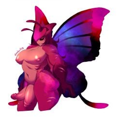 2_penises 4_arms animal_humanoid antennae_(anatomy) anthro arthropod arthropod_humanoid back_wings black_sclera butterfly_humanoid diphallism erection femboy fish genitals hair hi_res horizontal_diphallism human humanoid humanoid_genitalia humanoid_penis hybrid insect_humanoid insect_wings insects lepidopteran lepidopteran_humanoid lepidopteran_wings long_hair male mammal marine misentes multi_arm multi_genitalia multi_limb multi_penis muscle_tone muscular muscular_anthro muscular_femboy muscular_male nude pecs penis purple_hair shark simple_background soardon_(eddyoshi) solo white_background wings