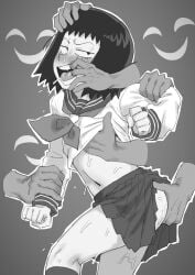 ax_g90 breasts evil_grin evil_smile groping groping_ass groping_breasts groping_butt groping_from_behind groping_through_clothes highschool kurata_tome mob_psycho_100 schoolgirl schoolgirl_uniform sexual_assault sexual_harassment shadow_creature short_black_hair teen_girl teenage_girl teenager