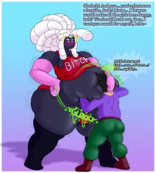 2boys adam_(mobiustheice) big_ass big_belly big_bulge big_butt big_moobs blush blushing_male bob-omb chub chubby chubby_male femboy gay gay_domination glasses huge_ass huge_butt implied_vore male/male mario_(series) mobiustheice moobs overweight overweight_male punk_adam round_belly shoving_face_in_belly sinking_into_belly sinking_into_flesh soft_belly white_hair wide_hips