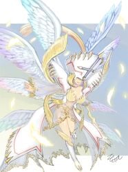 1girls 8_wings angel angel_wings angewomon angewomon_x digimon digimon_(species) female female_only solo wings x_antibody