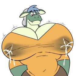 bara_tiddies bara_tits big_chest big_nipples big_pecs blue_hair breastmilk cleavage colelucario dragon fangs gigantic_chest gigantic_pecs green_body green_skin gushing_milk huge_chest huge_pecs lactating lactation lactation_through_clothes lactation_without_expressing lactation_without_stimulation large_pectorals male male_cleavage male_lactation male_only man_boobs man_breasts massive_chest massive_pecs milk moobs oliver_(colelucario) sharp_teeth squirting_milk tanookers