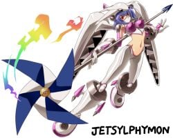 1girls arai_nobu digimon digimon_(species) female female_only jetsylphymon solo