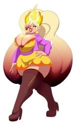 1girls big_breasts boots cleavage crossover_cosplay disney disney_channel disney_xd female female_focus female_only fusion fusion_character gravity_falls hair_over_one_eye hand_on_hip hekapoo high_heel_boots high_heels horns light-skinned_female light_skin n-ronin pacifica_northwest star_vs_the_forces_of_evil thick_thighs voluptuous voluptuous_female white_female wide_hips