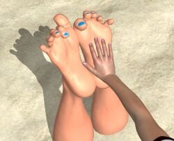 buried_in_sand chun-li feet_focus foot_fetish mlgdoe_(artist) soles_female stuck_in_floor toes_spread xnalara