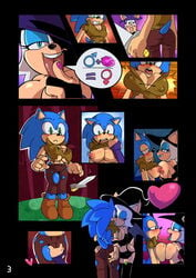 1boy 1girls 2girls armwear bat big_breasts blue_eyes blue_lipstick blush breast_squish breasts cameltoe clitoris_through_clothes clothed clothing comic cuisine elbow_gloves female french_kissing furry gender_transformation gloves green_eyes hat heart hedgehog kissing legwear mammal melee_weapon missphase mtf_transformation nipples open_mouth pussy_bulge pussy_squeeze rouge_the_bat saliva saliva_string saliva_trail skimpy sonic_(series) sonic_the_hedgehog sonique_the_hedgehog stockings sword thigh_highs tongue tongue_out transformation weapon witch_hat yuri