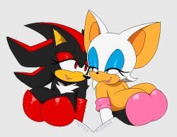 2girls big_breasts breasts eyeshadow female furry genderswap_(mtf) lipstick rouge_the_bat rule_63 sega shadow_the_hedgehog sonic_(series) topwear totesfleisch8