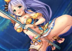 animated animated_gif breasts_out exposed_breasts female_masturbation game_cg gif green_eyes humping kamihime_project kamihime_project_r looking_at_viewer masturbating masturbation no_panties official_art pole ponytail purple_hair pussy_juice rubbing_pussy solo solo_female solo_focus squatting uncensored vaginal_masturbation vaginal_stimulation