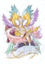 1girls 8_wings angel angel_wings angewomon angewomon_x arrow artist_request digimon digimon_(species) female female_only solo wings x_antibody