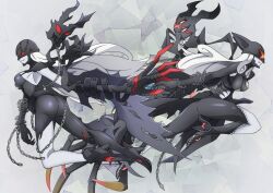 2girls demon demon_girl devil digimon digimon_(species) female female_only ladydevimon ladydevimon_x x_antibody