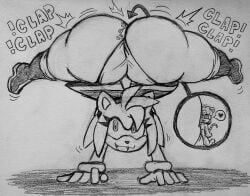 1boy 1girls 1male amy_rose anthro ass ass ass_clapping big_ass big_butt big_thighs bubble_ass bubble_butt fauxtellno1 fauxtellno1_(artist) furry handstand hedgehog huge_ass huge_butt huge_thighs mouse panties sega sonic_(series) sonic_the_hedgehog_(series) thick_thighs twerking