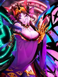 1girls 2_wings butterfly_wings crest_of_lust crests_(digimon) digimon digimon_(species) female female_only laura-r-draws lilithmon lilithmon_x solo succubus wings x_antibody