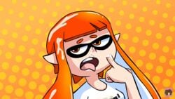 1girls animated anthro cephalopod cephalopod_humanoid cum cum_in_hair cum_on_face cum_on_hand female female_only gif humanoid inkling inkling_girl kaori_(splatoon) looking_pleasured mask_(marking) mayonnaise nintendo pointy_ears solo solo_female splatoon squid sr_pelo sr_pelo_(artist) tentacle tentacle_hair tongue_out