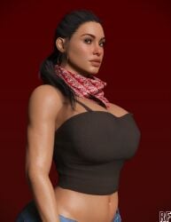 1girls 3d areolae bandana big_breasts breasts female_only grand_theft_auto grand_theft_auto_vi hispanic huge_breasts large_breasts latina looking_at_viewer lucia_(gta) puerto_rican rude_frog solo solo_female tagme tank_top