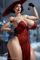 3d abs ai_generated alcina_dimitrescu big_breasts black_hair christmas cleavage earings female female_focus female_only fit_female grey_skin light_skin light_skinned_female lingerie looking_at_viewer milf muscle_girl pale_skin pale_skinned_female red_lips red_lipstick resident_evil resident_evil_8:_village solo_female thick_thighs wide_hips zargos