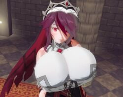 1girls 3d big_breasts big_thighs blush breasts busty clothed clothed_female clothing custom_maid_3d_2 female genshin_impact giant_breasts gigantic_breasts huge_breasts huge_thighs large_breasts large_thighs looking_at_viewer lumen_milkstein massive_breasts rosaria_(genshin_impact) thick_thighs thighs voluptuous