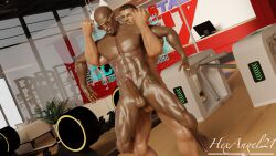 2boys 3d anal bara bayman dead_or_alive gay gay_sex hexangel21 male_focus male_only muscular muscular_male nude penis yaoi zack_(dead_or_alive)