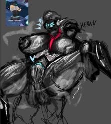 2d 2d_(artwork) 2d_artwork big_breasts big_butt big_penis commander_(tds) dj_(tds) doodle law_of_tds roblox roblox_game sketch tower_defense_simulator