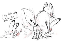 anthro black_and_white blush canine cum dialogue disney english_text female fox jack_savage judy_hopps lagomorph male mammal monochrome nick_wilde nobby_(artist) nude penis phone rabbit sex speech_bubble text yaoi zootopia