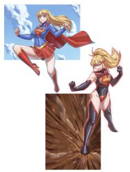 brainwashing corruption dark_persona dc dc_comics elbow_gloves enemy_conversion female high_heel_boots high_heels large_ass large_breasts leebigtree leotard personality_change supergirl superman_(series) thick_thighs thigh_boots transformation wide_hips