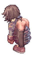 animated artist_request ass brown_hair cum female masturbation pixel_art ponytail priest_(ragnarok_online) priestess ragnarok_online rear_view ribbon transparent_background