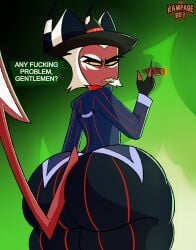 1femboy 2020s 2023 big_ass big_butt big_thighs bottom_heavy bottom_heavy_femboy cigar cigarette crimson_(helluva_boss) demon demon_boy demon_horns demon_humanoid demon_tail dilf femboy femboy_dilf feminine_male girly helluva_boss huge_ass huge_butt huge_thighs imp male male_focus male_only rampageguy red_body red_skin tagme text thick thick_ass thick_butt thick_hips thick_legs thick_thighs thighs vivienne_medrano vivziepop white_hair yellow_eyes yellow_sclera