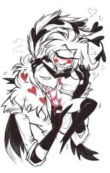 1boy 1girls 2025 2d blush clitoris color cyclops female hazbin_hotel heart heart_symbol legs_apart legs_spread male niffty oral oral_penetration oral_sex pubic_hair pussy red_cheeks sex sharp_teeth sitting_on_another sitting_on_person size_difference stockings twiggietime vagina valentino_(hazbin_hotel) vivienne_medrano watermark white_background