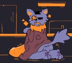 1boy 2022 animate_inanimate anthro balls big_penis black_eyes bodily_fluids button_(fastener) clothing darkner deltarune digital_media_(artwork) domestic_cat feet felid feline felis fur genitals hindpaw huge_cock hyper hyper_genitalia hyper_penis kneeling living_plushie looking_at_viewer looking_back looking_back_at_viewer male male_only mammal patch_(fabric) patchwork_creature pawpads pawplants paws penis plushie purple_body purple_fur scarf seam_(deltarune) seam_(sewing) solo sweat tail three-quarter_view topwear undertale_(series) vein veiny_penis