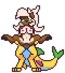 animated anthro anthro_on_anthro big_breasts bit_assembly_(bitassembly) bitassembly bouncing_breasts breasts deer digital_media_(artwork) female fish futanari genitals intersex intersex/female low_res mammal marine penetration penis pixel_(artwork) pussy sex shark shark_tail stand_and_carry_position standing standing_sex vaginal_penetration