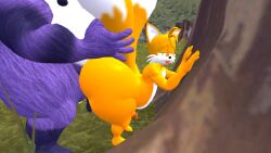 2boys against_tree anal anthro ass big_ass big_the_cat bigger_male canine feline femboy fox gay grabbing_tail hands_on_tree huge_ass kane_brent_koopa large_ass male male/male penis pleasure_face size_difference smaller_male sonic_(series) tails tails_the_fox tecbuttlovefa thick_thighs wide_hips