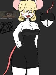 ass blonde_hair breasts confinement_(lord_bung) connor_cornwall d-class dress dressed female lorna_(terrible_mouse) medium_breasts mouse mouse_ears mouse_girl mouse_tail scp_foundation terrible_mouse