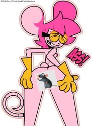 absurd_res black_nose buckteeth clothing eyewear female glasses gloves goommymuffin hair handwear hi_res mammal mouse muffin_(goommymuffin) murid murine pink_body pink_ears pink_hair pink_inner_ear pink_tail rat_tail red_heart rodent simple_background smile solo tail teeth the_cartoon_love white_background yellow_clothing yellow_eyewear yellow_glasses yellow_gloves yellow_handwear