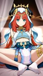 ai_generated diaper diaper_fetish diaper_under_clothing genshin_impact nilou_(genshin_impact) upskirt