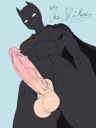 abs batgirl batgirl_(cassandra_cain) cassandra_cain dc dickgirl futanari intersex large_balls large_penis mask masked masked_female muscular muscular_female no_mouth
