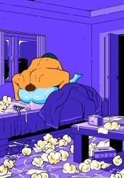 1boy 1girls 2d animated ass bed bedroom bikini bikini_bottom_removed bikini_top_removed blue_body blue_skin clock cum cum_leaking_out_of_pussy cum_on_bed cum_on_floor game_cg ghost ghost_(jermaneels) ghost_girl jermaneels long_hair loop looping_animation mating_press nude nude_female nude_male penis penis_in_pussy pixel_animation pixel_art pussy sex string_bikini strip_rock-paper-scissors_-_ghost_edition striped_bikini thick_thighs thighs tissue tissue_box vaginal_penetration window