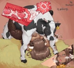 ahegao bovine female minotaur_female tagme zoophilia zoophilia_pregnancy