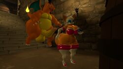 big_ass bigger_male charizard gem huge_ass kane_brent_koopa no_pants rouge_the_bat size_difference smaller_female sneaking tecbuttlovefa