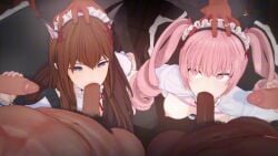 2girls 3d 5boys akiha_rumiho big_penis blowjob bobbing_head breasts cat_ears catgirl dark-skinned_male dark_skin faris_nyannyan fellatio forced forced_oral forcing forcing_on_dick gag gangbang gangrape grabbing grabbing_head group group_rape group_sex hand_on_head handjob holding holding_head koikatsu longer_than_10_seconds maid maid_uniform makise_kurisu moaning multiple_boys multiple_girls multiple_penises partially_clothed pink_hair pov pubic_hair pushing_down pushing_head pushing_head_down rape raped red_hair self_upload slurp slurping sound sound_effects steins;gate sucking sucking_penis tagme tits_out twin_drills uncensored video wet worried worried_expression